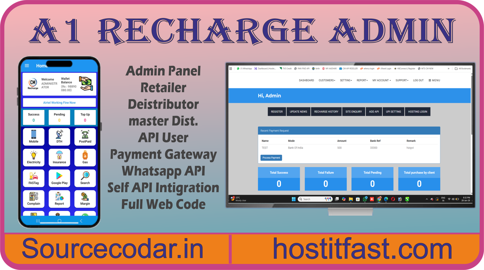 A1 Mobile Recharge Admin Panel (Web Sourcecode)