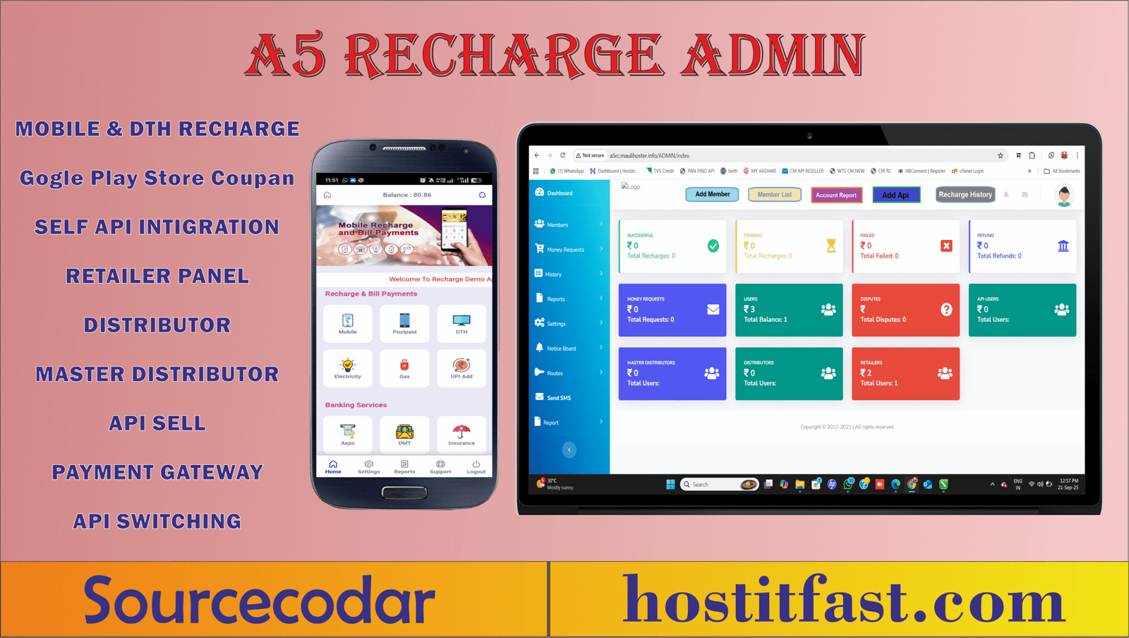 A5 Mobile Recharge Admin Panel (Web Sourcecode)