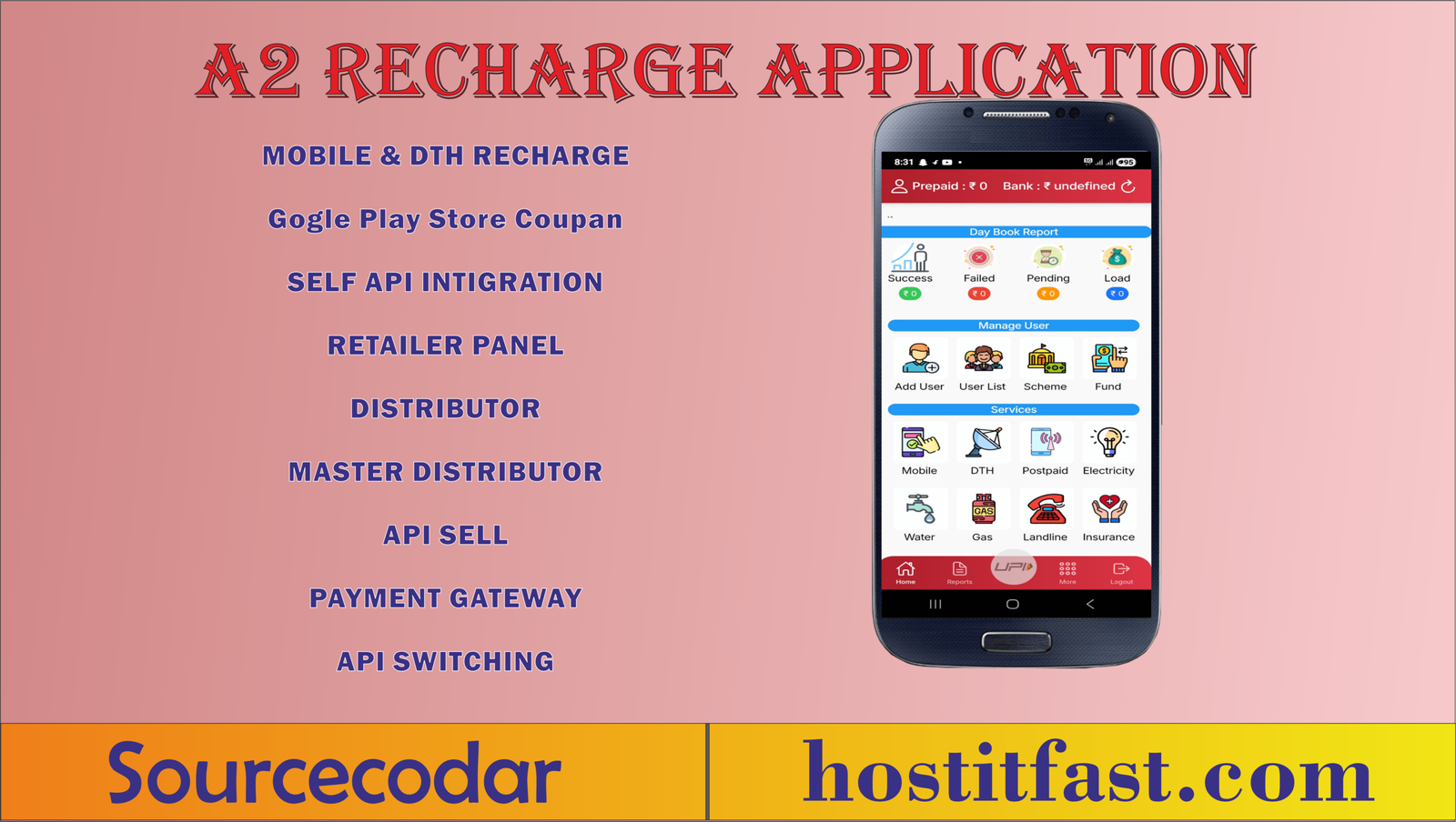A5 Mobile Recharge Admin Panel (Android AppSourcecode)